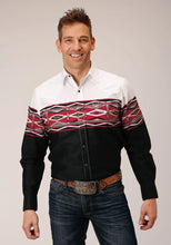 Load image into Gallery viewer, Roper Men's Tribal Border Long Sleeve Snap Shirt 03-001-0431-0409 BL