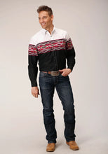 Load image into Gallery viewer, Roper Men's Tribal Border Long Sleeve Snap Shirt 03-001-0431-0409 BL