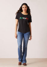 Load image into Gallery viewer, Ariat Women's Viva Mexico Screen Print Logo T-Shirt (Black) 10036634