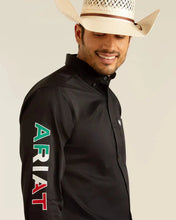 Load image into Gallery viewer, Ariat Men's Team Mexico Logo Twill Fitted Shirt (Black) 10038914