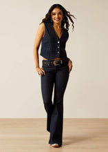 Load image into Gallery viewer, Ariat Women's Perfect Rise Jasmine Flare Silver Stripe Rinse Jeans (Navy) 10053532