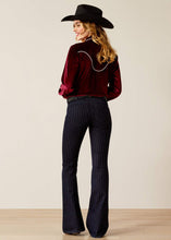 Load image into Gallery viewer, Ariat Women's Perfect Rise Jasmine Flare Silver Stripe Rinse Jeans (Navy) 10053532