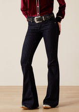 Load image into Gallery viewer, Ariat Women's Perfect Rise Jasmine Flare Silver Stripe Rinse Jeans (Navy) 10053532