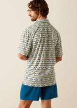 Cargar imagen en el visor de la galería, Ariat Men's All Over Print Polo Shirt (White) 10055185
