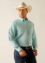 Load image into Gallery viewer, Men's Ariat Team Gian Classic Fit Button Down Shirt (Teal) 10048394