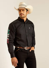 Load image into Gallery viewer, Ariat Men's Team Mexico Logo Twill Fitted Shirt (Black) 10038914
