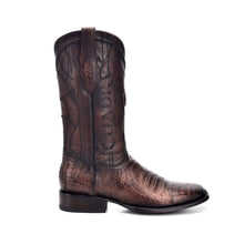 Cargar imagen en el visor de la galería, CUADRA Men's Brown Caiman Laser & Embroidery Round Toe Boots – CU424