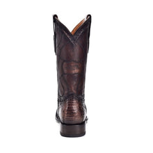 Cargar imagen en el visor de la galería, CUADRA Men's Brown Caiman Laser & Embroidery Round Toe Boots – CU424
