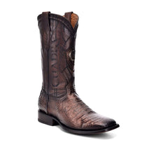 Cargar imagen en el visor de la galería, CUADRA Men's Brown Caiman Laser & Embroidery Round Toe Boots – CU424