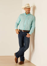 Load image into Gallery viewer, Men's Ariat Team Gian Classic Fit Button Down Shirt (Teal) 10048394
