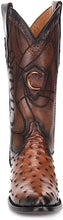 Load image into Gallery viewer, CUADRA Men's Brandy Ostrich Laser & Embroidery Round Toe– CU303