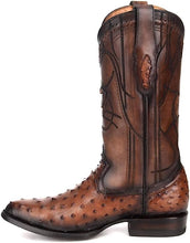 Load image into Gallery viewer, CUADRA Men's Brandy Ostrich Laser & Embroidery Round Toe– CU303