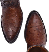 Load image into Gallery viewer, CUADRA Men's Brandy Ostrich Laser & Embroidery Round Toe– CU303