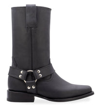 Load image into Gallery viewer, Silverton Harley All Leather Square Toe Boots (Black)