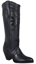 Load image into Gallery viewer, Silverton Nora All Leather Snip Toe Knee High Boots (Black)