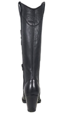 Load image into Gallery viewer, Nora All Leather Snip Toe Knee High Boots (Black)