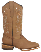 Load image into Gallery viewer, Silverton Sara All Leather Wide Square Toe Boots (Tobacco)