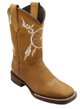 Load image into Gallery viewer, Silverton Dreamcatcher All Leather Wide Square Toe Boots (Honey)
