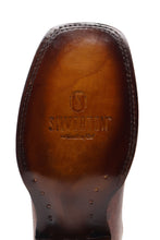 Load image into Gallery viewer, Silverton Ostrich Leg Print Leather Wide Square Toe Boots (Shedron)