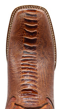 Load image into Gallery viewer, Silverton Ostrich Leg Print Leather Wide Square Toe Boots (Shedron)
