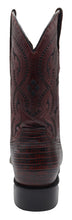 Load image into Gallery viewer, Silverton Lizard Print Leather Wide Square Toe Boots (Cherry)
