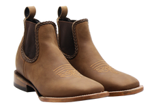 Load image into Gallery viewer, Silverton Ellie All Leather Wide Square Toe Short Boots (Tobacco)