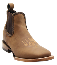 Load image into Gallery viewer, Silverton Ellie All Leather Wide Square Toe Short Boots (Tobacco)