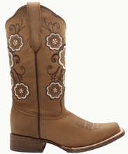Load image into Gallery viewer, Silverton Linda All Leather Square Toe Boots (Tobacco)
