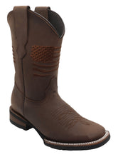 Load image into Gallery viewer, Silverton Patriot Lady All Leather Wide Square Toe Boots (Brown)