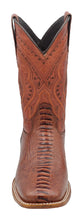 Load image into Gallery viewer, Silverton Ostrich Leg Print Leather Wide Square Toe Boots (Shedron)