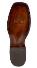 Load image into Gallery viewer, Silverton Pirarucu Mate Print Leather Wide Square Toe Boots (Honey)