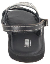 Load image into Gallery viewer, Silverton Hermes All Leather Cross Strap Sandals (Black)