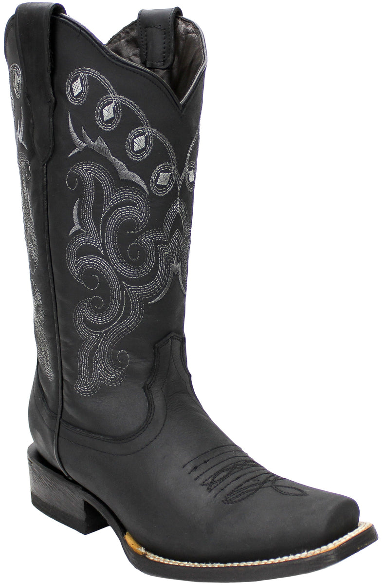 Silverton Sara All Leather Square Toe Boots (Black  display picture 1