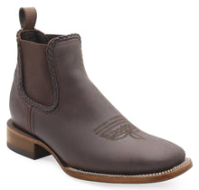 Load image into Gallery viewer, Silverton Ellie All Leather Wide Square Toe Short Boots (Brown)