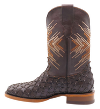 Load image into Gallery viewer, Silverton Tucxon All Leather Wide Square Toe Boots (Brown/Brown)