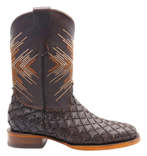 Load image into Gallery viewer, Silverton Tucxon All Leather Wide Square Toe Boots (Brown/Brown)