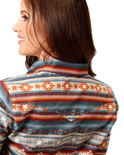 Cargar imagen en el visor de la galería, Roper Women's Sandstone Aztec 100% Cotton L/S Shirt (Gray) 03-050-0067-0468