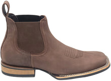 Load image into Gallery viewer, Silverton Kingston Horse All Leather Wide Square Toe Short Boots (Brown)