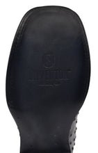 Load image into Gallery viewer, Silverton Ostrich Print All Leather Wide Square Toe Boots (Black)