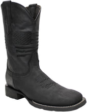 Load image into Gallery viewer, Silverton Patriot All Leather Wide Square Toe Boots (Black)