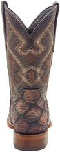 Load image into Gallery viewer, Silverton Pirarucu Mate Print Leather Wide Square Toe Boots (Brown)