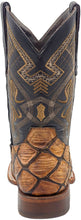 Load image into Gallery viewer, Silverton Pirarucu Mate Print Leather Wide Square Toe Boots (Honey)