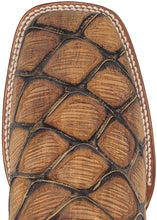 Load image into Gallery viewer, Silverton Pirarucu Mate Print Leather Wide Square Toe Boots (Honey)