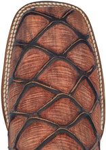 Load image into Gallery viewer, Silverton Pirarucu Mate Print Leather Wide Square Toe Boots (Shedron)