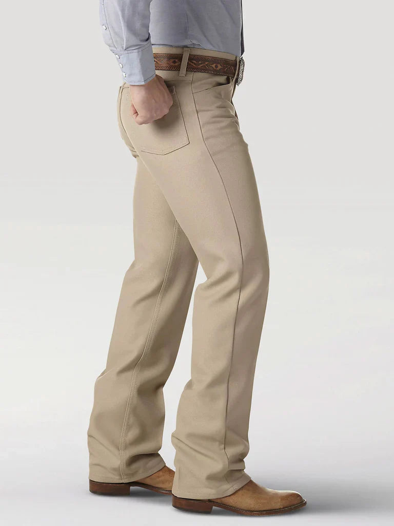 wrangler dress pants Wrangler Men's Wrancher Polyester Stretch Twill Dress Jeans (Khaki) 00 – Caballero Western Wear