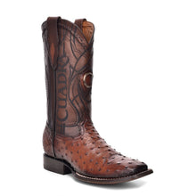 Load image into Gallery viewer, CUADRA Men's Brown Ostrich Laser & Embroidery Square Toe CU457