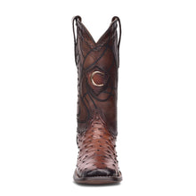 Load image into Gallery viewer, CUADRA Men's Brown Ostrich Laser & Embroidery Square Toe CU457