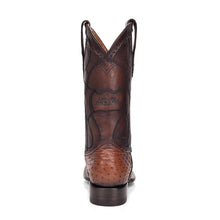 Load image into Gallery viewer, CUADRA Men's Brown Ostrich Laser & Embroidery Square Toe CU457