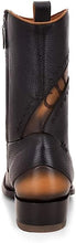 Load image into Gallery viewer, CUADRA Men's Black Laser & Woven & Zipper Narrow Square Toe - CU559