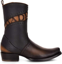 Load image into Gallery viewer, CUADRA Men's Black Laser & Woven & Zipper Narrow Square Toe - CU559